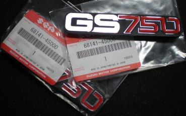 Emblem Seitendeckel GS 750  , Suzuki   68141-45010 in GOLD